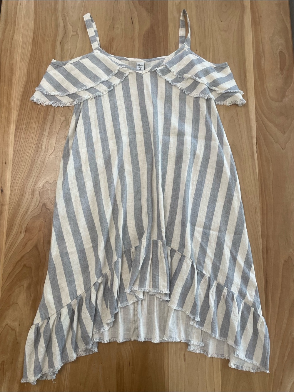 Pepita’s Magic Of The Moon S Boho Cold Shoulder Ruffle Asymmetric Raw Hem